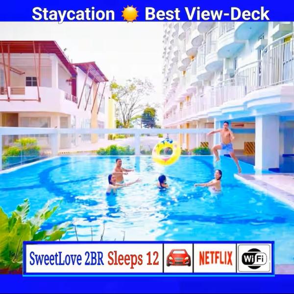 Tagaytay Hideaway 2-Bedrooms, Sleeps 12 in CITYLAND Prime Condo with Big Living room, Kitchen, Free Swimming Pool, 2 Parking, Wi-Fi, Netflix, Perfect View-Deck on 24F rooftop, Varaa  Iruhin Luzon